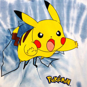 Pokemon Pikachu 2XL Blue Tie Dye T-Shirt NEW